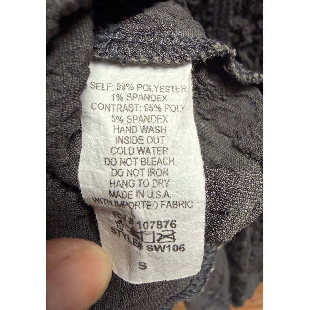 Jason Womens Charcoal Gray Textured Cowl Neck Tunic Top Button Detail Small - Picture 8 of 10